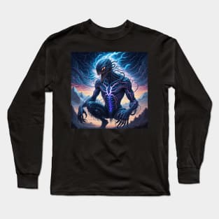 Virning alien in ligtning aura Long Sleeve T-Shirt